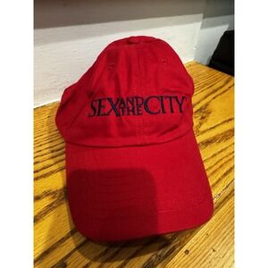 VTG RARE 1990's SEX AND THE CITY HBO Baseball Hat Red Strapback Series Promo Cap